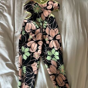 Seea Nazare Cutout Bodysuit - Brown, Pink, Green